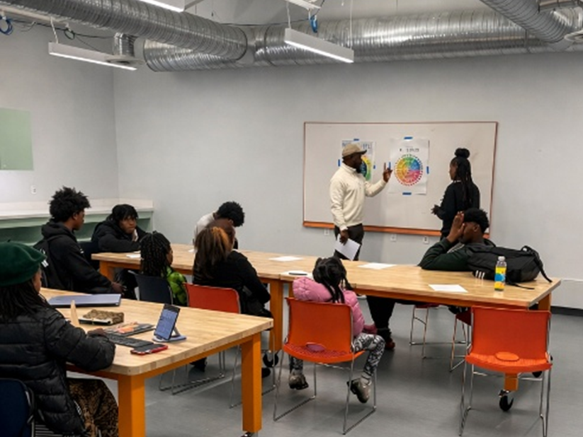 Youth R Us classroom workshop with mentors and youth in Detroit